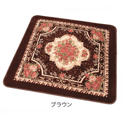 ボアカーペット 2畳用 ラグ カーペット 丸洗いOK ホットカーペットカバー 王朝柄 ボア生地 ダイニングラグ フロアシート 敷物 リビング ダイニング 2畳(代引不可)