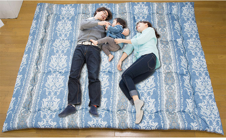 ファミリー敷布団 日本製 200×200cm カバー付き 防ダニ 抗菌 防臭 敷布団 吸汗 速乾 清潔 快適 大きい ボリューム感 布団 寝室 リビング ファミリー 大家族 マットレス 寝具(代引不可)