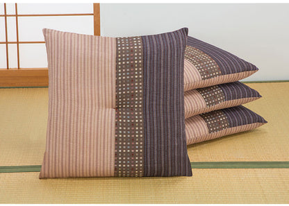 座布団 同色4枚組 日本製 銘仙判座布団 ふかふか 手触り 和モダン バイカラー クッション 側生地 綿100% シート リビング 和室 国産(代引不可)