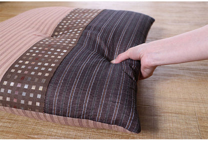 座布団 同色4枚組 日本製 銘仙判座布団 ふかふか 手触り 和モダン バイカラー クッション 側生地 綿100% シート リビング 和室 国産(代引不可)