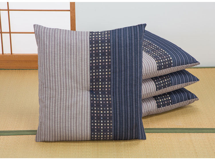 座布団 同色4枚組 日本製 銘仙判座布団 ふかふか 手触り 和モダン バイカラー クッション 側生地 綿100% シート リビング 和室 国産(代引不可)