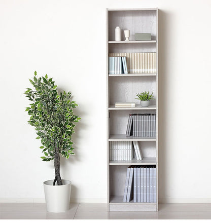 大容量本棚 幅45cm 6段 工具不要 組立簡単 可動棚 本棚 シェルフ オープンラック 木目 ブックシェルフ ラック コレクションケース ナチュラル おしゃれ 大容量 A4ファイル(代引不可)