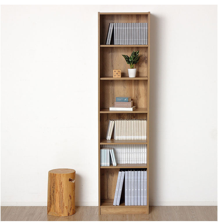 大容量本棚 幅45cm 6段 工具不要 組立簡単 可動棚 本棚 シェルフ オープンラック 木目 ブックシェルフ ラック コレクションケース ナチュラル おしゃれ 大容量 A4ファイル(代引不可)