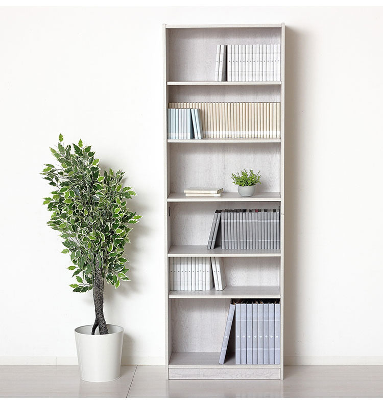 大容量本棚 幅60cm 6段 工具不要 組立簡単 可動棚 本棚 シェルフ オープンラック 木目 ブックシェルフ ラック コレクションケース ナチュラル おしゃれ 大容量 A4ファイル(代引不可)