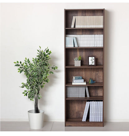 大容量本棚 幅60cm 6段 工具不要 組立簡単 可動棚 本棚 シェルフ オープンラック 木目 ブックシェルフ ラック コレクションケース ナチュラル おしゃれ 大容量 A4ファイル(代引不可)