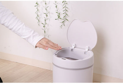 ダストボックス 円型 人感センサー付き 容量12L ゴミ箱 自動開閉 電池式 お手入れ簡単 コンパクト キッチン収納 リビング ダイニング(代引不可)