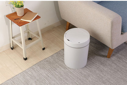 ダストボックス 円型 人感センサー付き 容量12L ゴミ箱 自動開閉 電池式 お手入れ簡単 コンパクト キッチン収納 リビング ダイニング(代引不可)