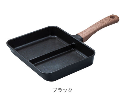 フライパン IH対応 二品同時に作れるフライパン 仕切り付き お手入れ簡単 フッ素加工 玉子焼き器 ミニフライパン 朝食 お弁当づくり(代引不可)