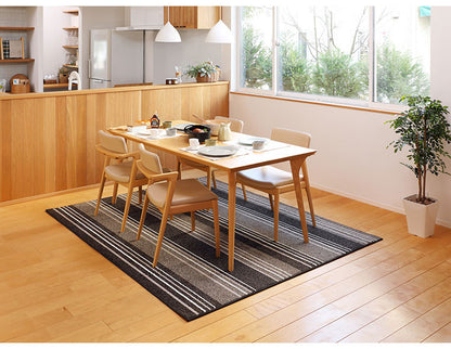 撥水ダイニングラグ 220×250cm 日本製 抗菌 防ダニ 防汚 ラグ お手入れ簡単 撥水 傷防止 フロアマット ダイニングシート リビング ダイニング(代引不可)