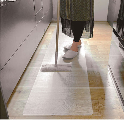 薄型キッチンマット 45×240cm 透明 フリーカット 滑りにくい お手入れ簡単 フロアシート キッチンマット キッチン リビング ダイニング(代引不可)