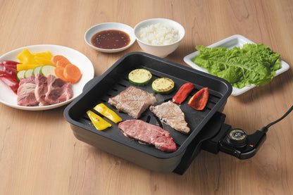 グリルプレート 煙出にくい ホットプレート 焼き器 コンパクト お手入れ簡単 食卓 グリルパン 焼肉 焼魚 ホームパーティー 煙をおさえたコンパクトプレート(代引不可)