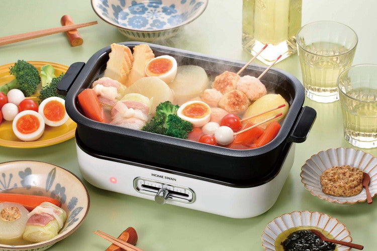 ホットプレート 1~2人用 深・浅型2点セット コンパクト グリルプレート 温度調節機能 フッ素加工 お手入れ簡単 食卓 グリルパン 鍋物 焼物 ホームパーティー(代引不可)