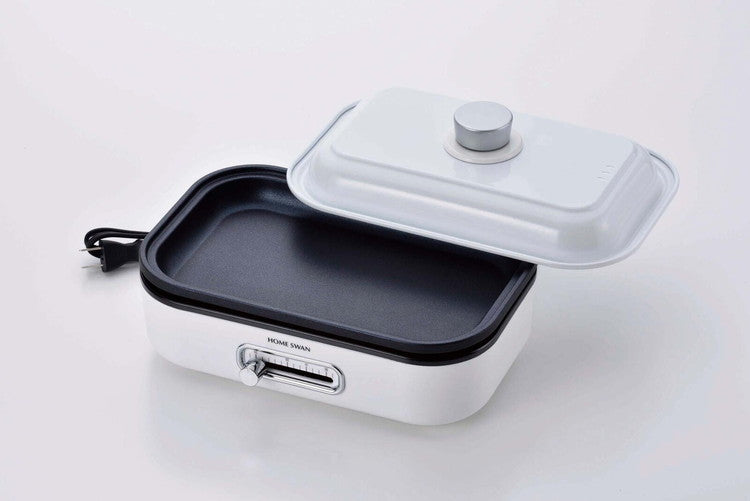 ホットプレート 1~2人用 深・浅型2点セット コンパクト グリルプレート 温度調節機能 フッ素加工 お手入れ簡単 食卓 グリルパン 鍋物 焼物 ホームパーティー(代引不可)