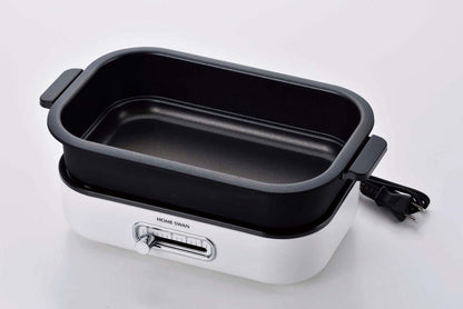 ホットプレート 1~2人用 深・浅型・たこ焼きプレート3点セット コンパクト グリルプレート 温度調節機能 フッ素加工 お手入れ簡単 食卓 グリルパン 鍋物 焼物 ホームパーティー(代引不可)