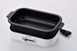 ホットプレート 1~2人用 深・浅型・たこ焼きプレート3点セット コンパクト グリルプレート 温度調節機能 フッ素加工 お手入れ簡単 食卓 グリルパン 鍋物 焼物 ホームパーティー(代引不可)