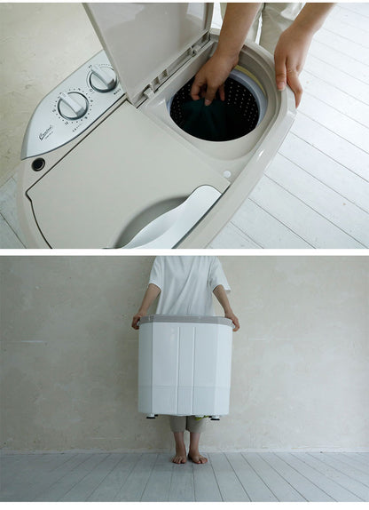 二槽式洗濯機 軽量 コンパクト 洗濯機 2槽式 洗い分け ペット用 部活用 ダイヤル式 耐久性 ステンレス製 洗濯 脱水 ウォッシュマン(代引不可)