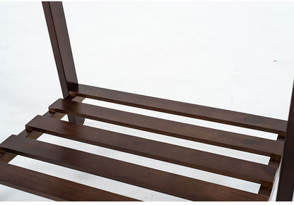 ハンガーラック スリム 棚付き 天然木 幅80cm ハンガーバー コートハンガー A型 コンパクト 衣類収納 大容量 衣類 リビング 玄関 ワンルーム(代引不可)