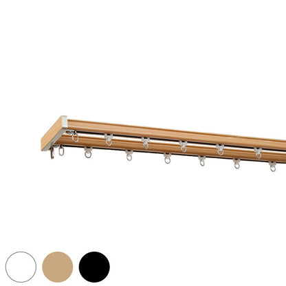 カーテンレール 2mダブル トップカバー付き 遮光 静穏 ブラインドロールスクリーン 遮光カーテン 省エネ(代引不可)