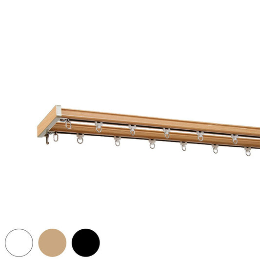 カーテンレール 2mダブル トップカバー付き 遮光 静穏 ブラインドロールスクリーン 遮光カーテン 省エネ(代引不可)