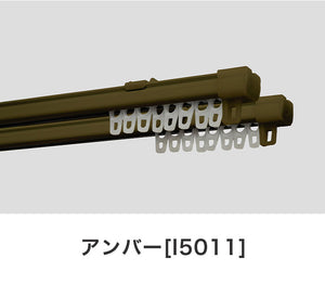 角型伸縮カーテンレール エコミック 2.1~4m ダブル カーテンレール 幅4m 伸縮 スチール製 天井付け 正面付け 取付簡単 伸長式 窓回り 賃貸 一人暮らし 新生活(代引不可)