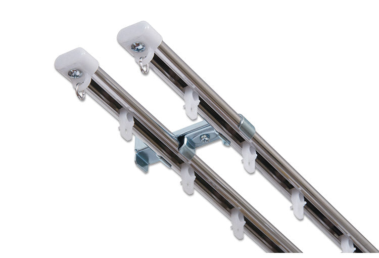 C型定尺ステンレスカーテンレール オーバル 1.82m ダブル カーテンレール 定尺 幅1.82m ステンレス製 取付簡単 窓回り 賃貸 一人暮らし 新生活(代引不可)