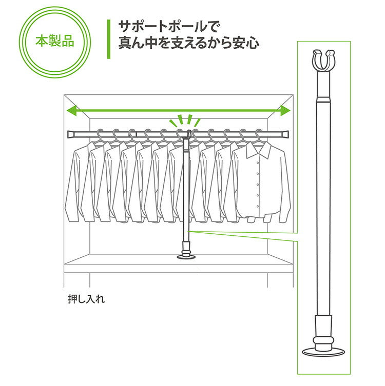 つっぱりポール 大M 72~120cm 突っ張り棒 アルミ製 丈夫 賃貸 物干し つっぱり式 のれん 棒 テンション 伸縮 マンション ポール(代引不可)