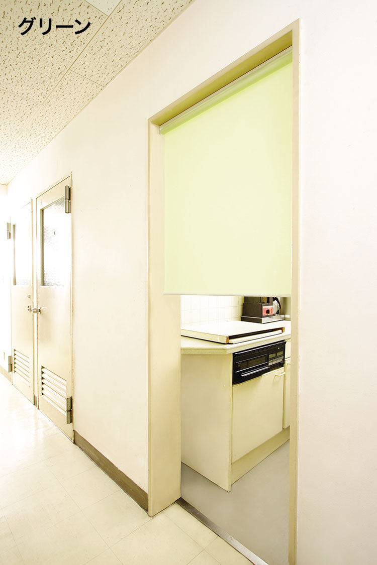 ロールスクリーン スリムタイプ 防炎 両面テープタイプ 幅60cm×高さ180cm 日本製 シンプル おしゃれ 北欧 新生活 ロールカーテン 間仕切り 一人暮らし 国産(代引不可)