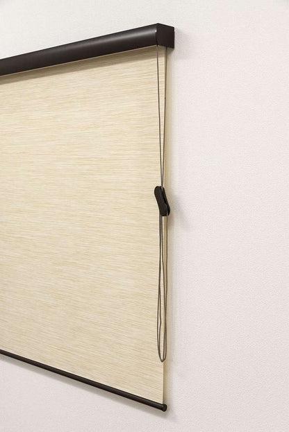 ロールスクリーン カバー付き 天然調 幅135cm×高さ220cm シンプル おしゃれ 北欧 オフィス マンション 間仕切り ロールカーテン(代引不可)