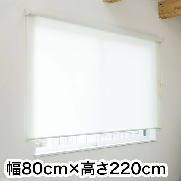ロールスクリーン カバー付き 防炎 無地 幅80cm×高さ220cm シンプル おしゃれ 北欧 オフィス マンション 法人 間仕切り ロールカーテン(代引不可)