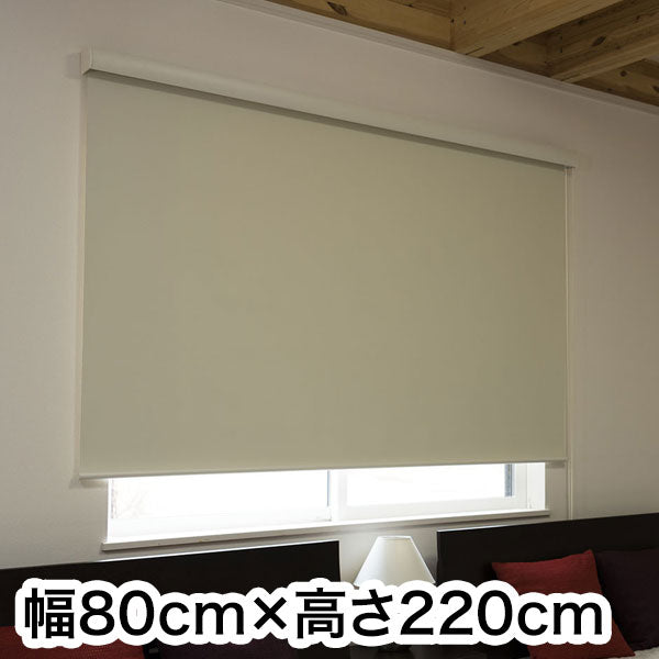 ロールスクリーン カバー付き 防炎 遮光 幅80cm×高さ220cm シンプル おしゃれ 北欧 オフィス マンション 法人 間仕切り ロールカーテン(代引不可)