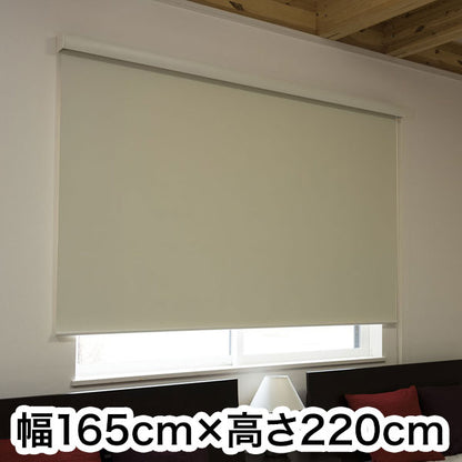 ロールスクリーン カバー付き 防炎 遮光 幅165cm×高さ220cm シンプル おしゃれ 北欧 オフィス マンション 法人 間仕切り ロールカーテン(代引不可)