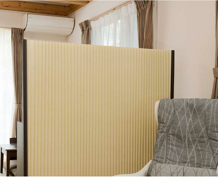 パーテーション プリティア 和紙調 90×150cm 間仕切り 防炎生地 折りたたみ アルミ製 軽量 伸縮 スクリーン 目隠し 壁 リビング 和風 生成 白雪 鶯 キナリ シラユキ ウグイス(代引不可)