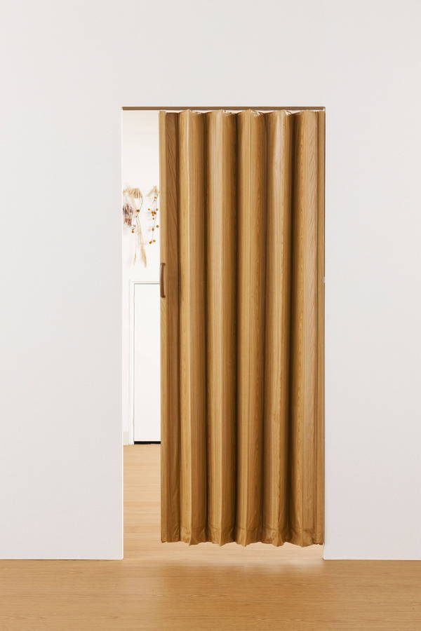 木目調 アコーデオンドア W100×H174cm 間仕切り 遮熱 仕切り パーテーション おしゃれ(代引不可)