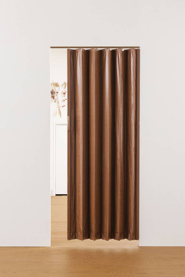 木目調 アコーデオンドア W100×H174cm 間仕切り 遮熱 仕切り パーテーション おしゃれ(代引不可)