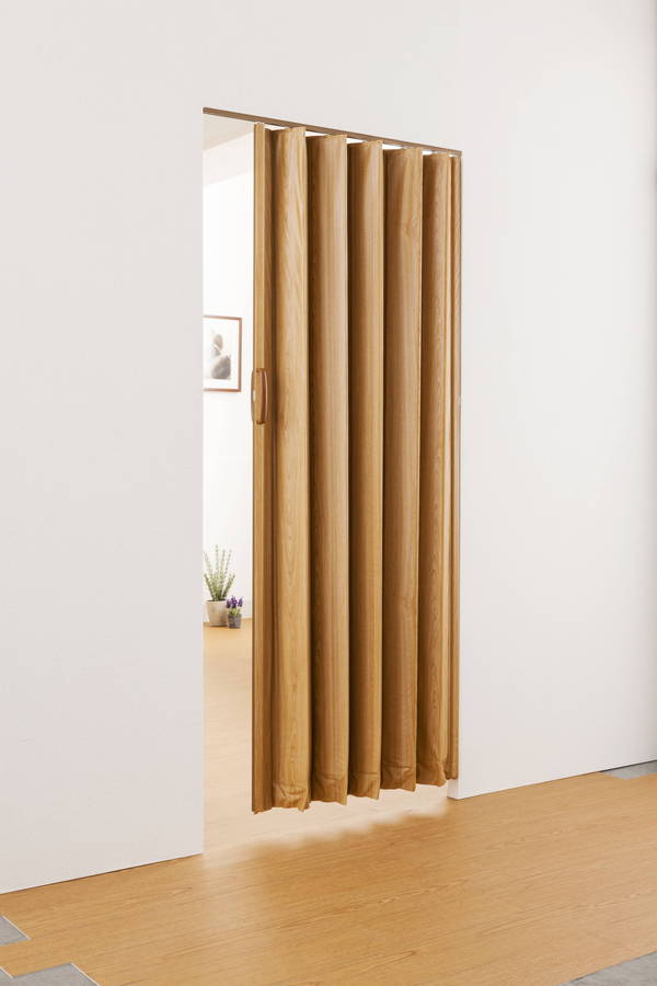 木目調アコーデオンドア W150×H174cm 間仕切り 遮熱 仕切り パーテーション おしゃれ(代引不可)