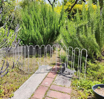 折り畳めるアイアンフェンス(猫3連) ブラック ホワイト NK120 ガーデニングフェンス ガーデンフェンス キャット ネコ 猫 パーテーション 置くだけ 折りたたみ式 小型 柵 枠 仕切り 境界(代引不可)