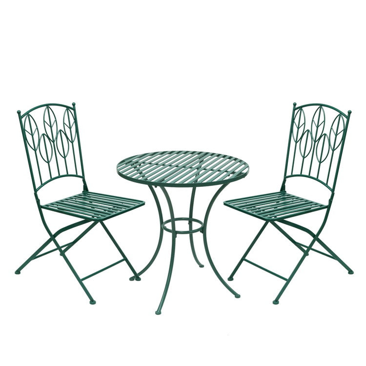 アイアン製ラウンドテーブル3点セット Sunny Leaf(サニーリーフ) SPL-9000C-3PS ガーデンファニチャーセット ガーデンテーブルセット 円形 円型 丸型 簡単組立 組立式 テーブル 円卓 チェア 2脚(代引不可)