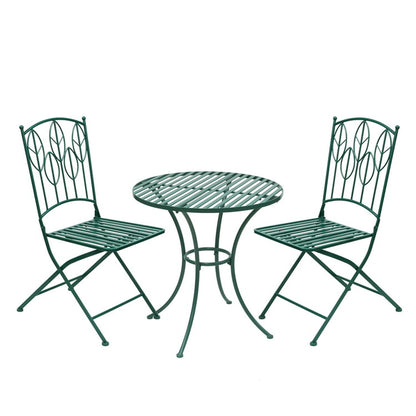 アイアン製ラウンドテーブル3点セット Sunny Leaf(サニーリーフ) SPL-9000C-3PS ガーデンファニチャーセット ガーデンテーブルセット 円形 円型 丸型 簡単組立 組立式 テーブル 円卓 チェア 2脚(代引不可)