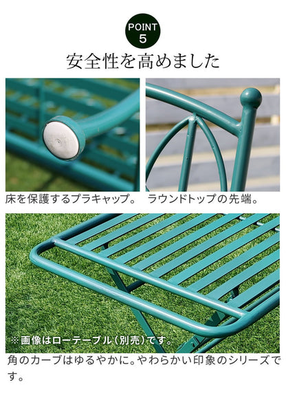 アイアン製ラウンドテーブル3点セット Sunny Leaf(サニーリーフ) SPL-9000C-3PS ガーデンファニチャーセット ガーデンテーブルセット 円形 円型 丸型 簡単組立 組立式 テーブル 円卓 チェア 2脚(代引不可)