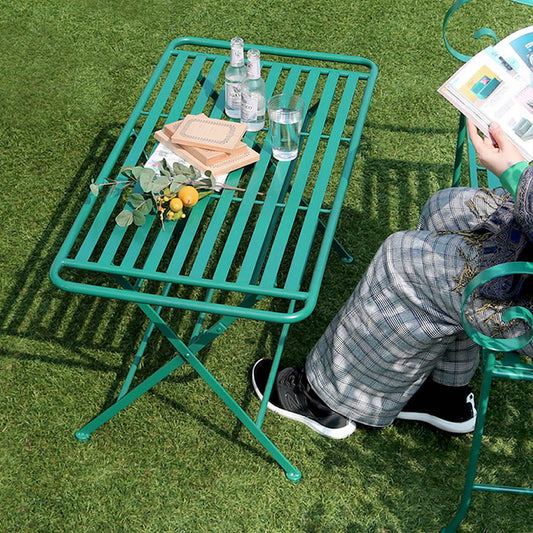 アイアン製ローテーブル単品販売 Sunny Leaf(サニーリーフ) SPL-9003 ガーデンファニチャー ガーデンテーブル 角丸長方形 簡単組立 折りたたみ式 折り畳み テーブル 野外卓 庭 ベランダ(代引不可)