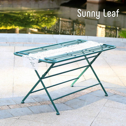 アイアン製ローテーブル単品販売 Sunny Leaf(サニーリーフ) SPL-9003 ガーデンファニチャー ガーデンテーブル 角丸長方形 簡単組立 折りたたみ式 折り畳み テーブル 野外卓 庭 ベランダ(代引不可)