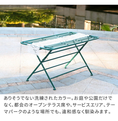 アイアン製ローテーブル単品販売 Sunny Leaf(サニーリーフ) SPL-9003 ガーデンファニチャー ガーデンテーブル 角丸長方形 簡単組立 折りたたみ式 折り畳み テーブル 野外卓 庭 ベランダ(代引不可)