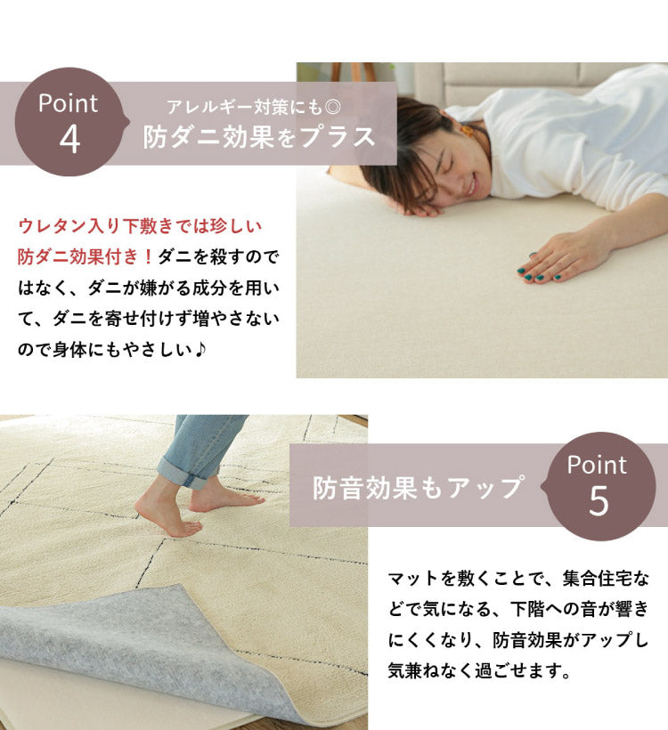 ウレタン20mm 極厚 下敷き用ラグ 120×170cm ラグ 下敷き ラグマット カーペット クッション ウレタン 滑り止め 防音 すべり止め 厚手 ふかふか ホットカーペット対応 床暖房対応 こたつ敷(代引不可)