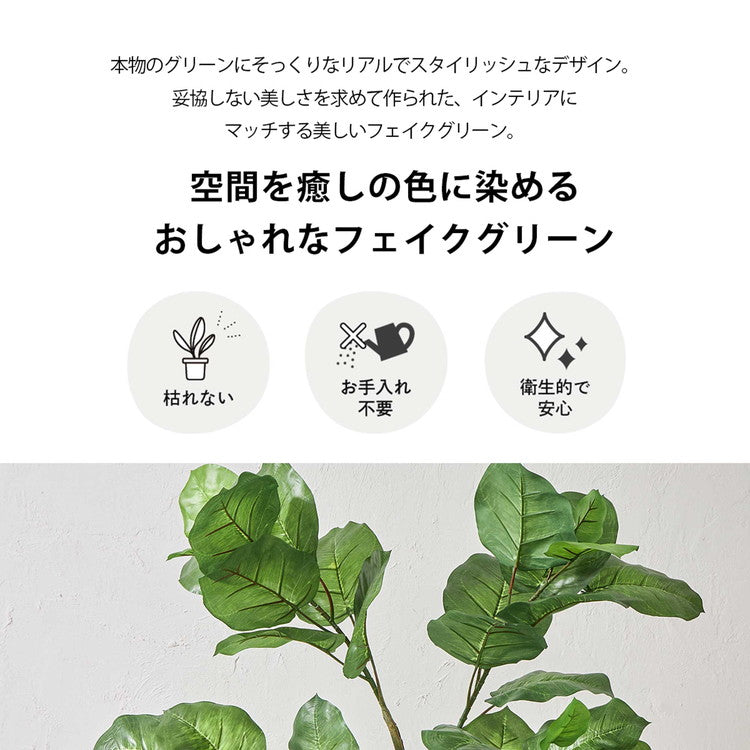 フェイクグリーン ウンベラータツリー 約150cm 抗菌 消臭 観葉植物 フェイク 光触媒 人工観葉植物 インテリア おしゃれ 鉢 植木 葉 枝 木 室内 玄関 リビング オフィス(代引不可)