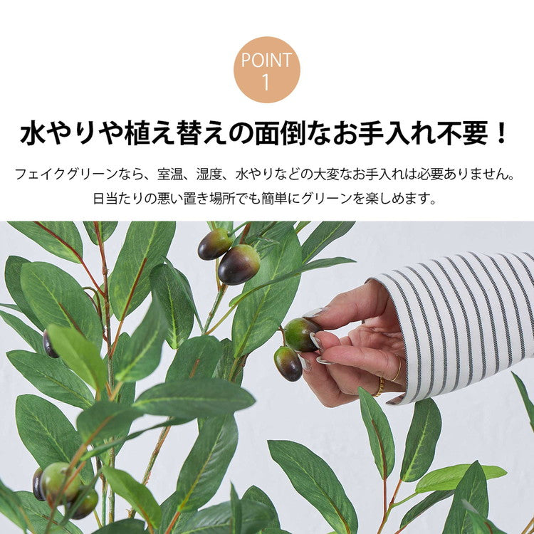 フェイクグリーン オリーブツリー 約120cm 抗菌 消臭 観葉植物 フェイク 光触媒 人工観葉植物 インテリア おしゃれ 鉢 植木 葉 枝 木 室内 玄関 リビング オフィス 爽やか(代引不可)