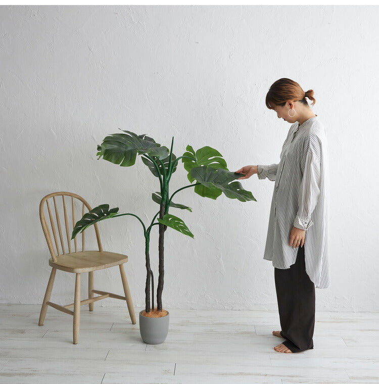 フェイクグリーン モンステラ 約140cm 抗菌 消臭 観葉植物 フェイク 光触媒 人工観葉植物 インテリア おしゃれ 鉢 植木 葉 枝 木 室内 玄関 リビング オフィス 爽やか(代引不可)