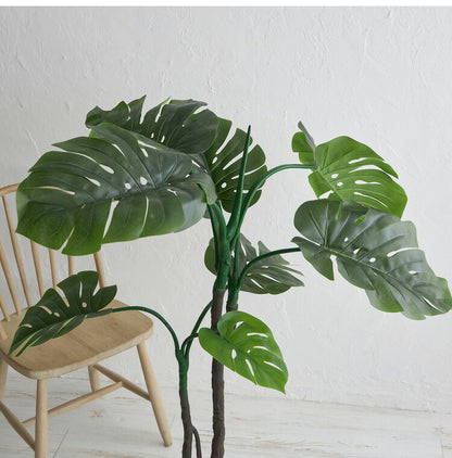 フェイクグリーン モンステラ 約140cm 抗菌 消臭 観葉植物 フェイク 光触媒 人工観葉植物 インテリア おしゃれ 鉢 植木 葉 枝 木 室内 玄関 リビング オフィス 爽やか(代引不可)