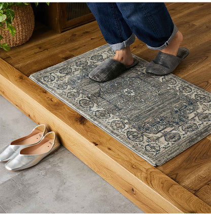 玄関マット 50×80cm ウィルトン織り 約45万ノット エジプト製 オリエンタル柄 おしゃれ ラグ ラグマット カーペット(代引不可)