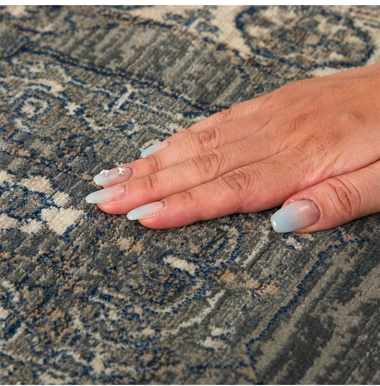 玄関マット 50×80cm ウィルトン織り 約45万ノット エジプト製 オリエンタル柄 おしゃれ ラグ ラグマット カーペット(代引不可)