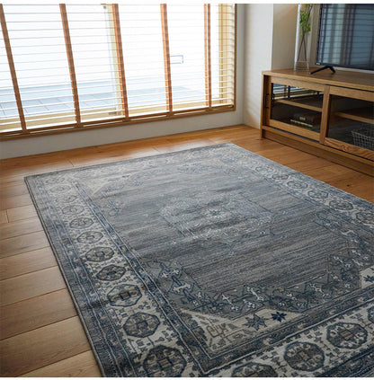 ラグ 190×190cm ウィルトン織り 約45万ノット エジプト製 オリエンタル柄 おしゃれ ラグ ラグマット カーペット(代引不可)